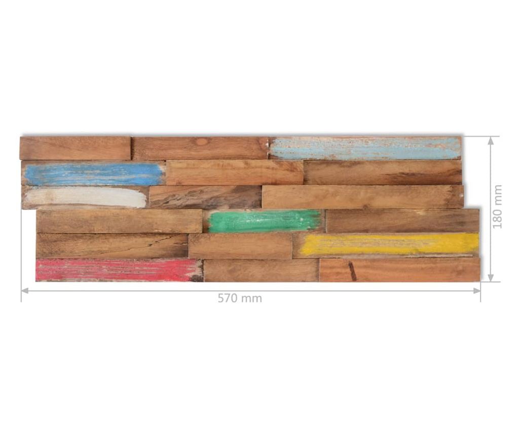 Panouri placare pereti, 10 buc., 1,03 m², lemn masiv de tec - 7