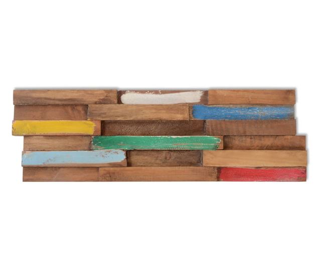 Panouri placare pereti, 10 buc., 1,03 m², lemn masiv de tec