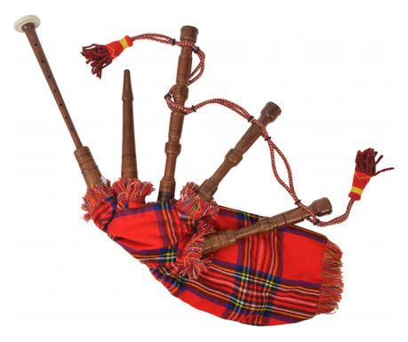 Dětské skotské horalské dudy červený tartan Royal Stewart