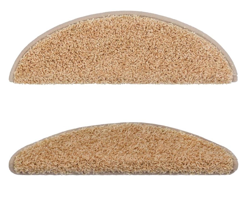Covorașe pentru trepte scară, 15 buc., crem, 56x20 cm - 3