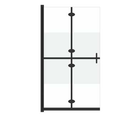 Sklopiva pregrada za tuš napola matirano ESG staklo 80 x 190 cm