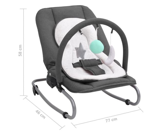 Ljuljačka za bebe antracit čelična