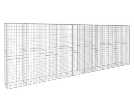 Габионна стена с капак, поцинкована стомана, 600x50x200 см