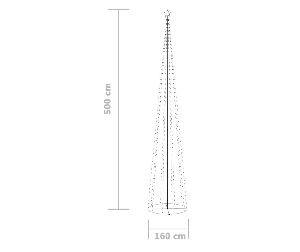 Božićni ukras za stablo konusni 752 LED plava 160x500 cm - 8