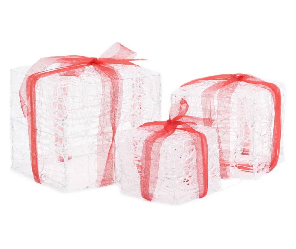 Božićne ukrasne poklon kutije, 3 kom., višebojne, akril - 4