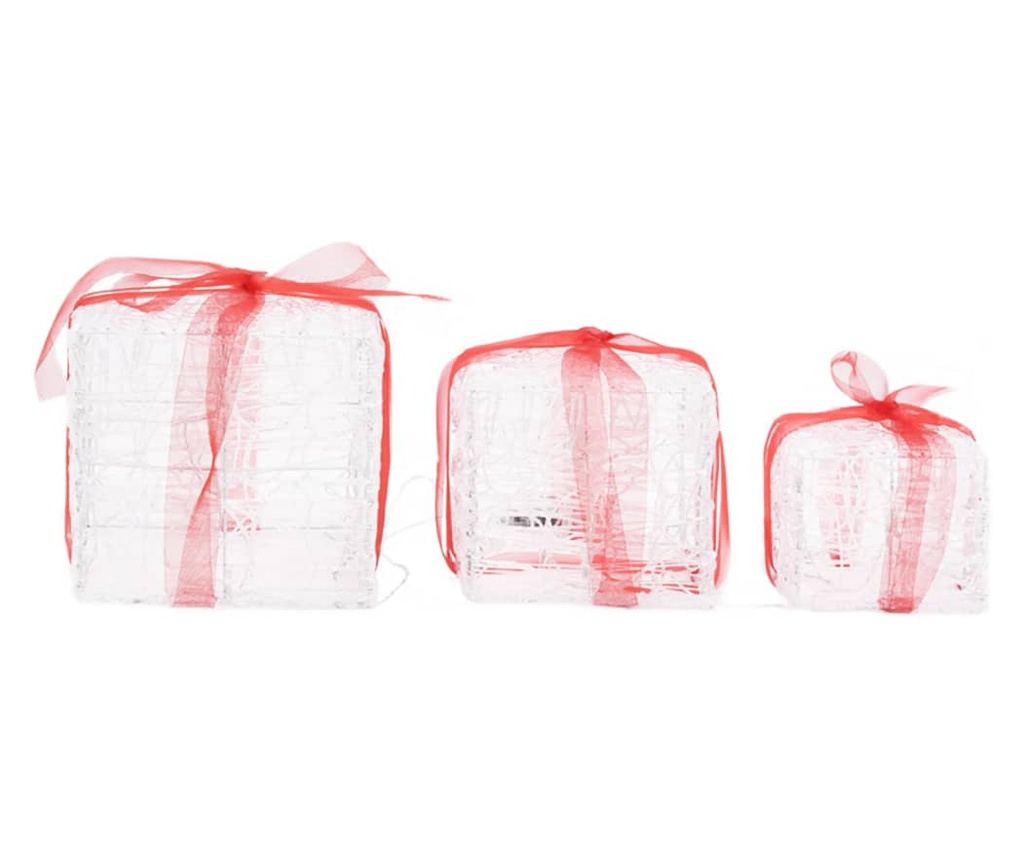 Božićne ukrasne poklon kutije, 3 kom., višebojne, akril - 5