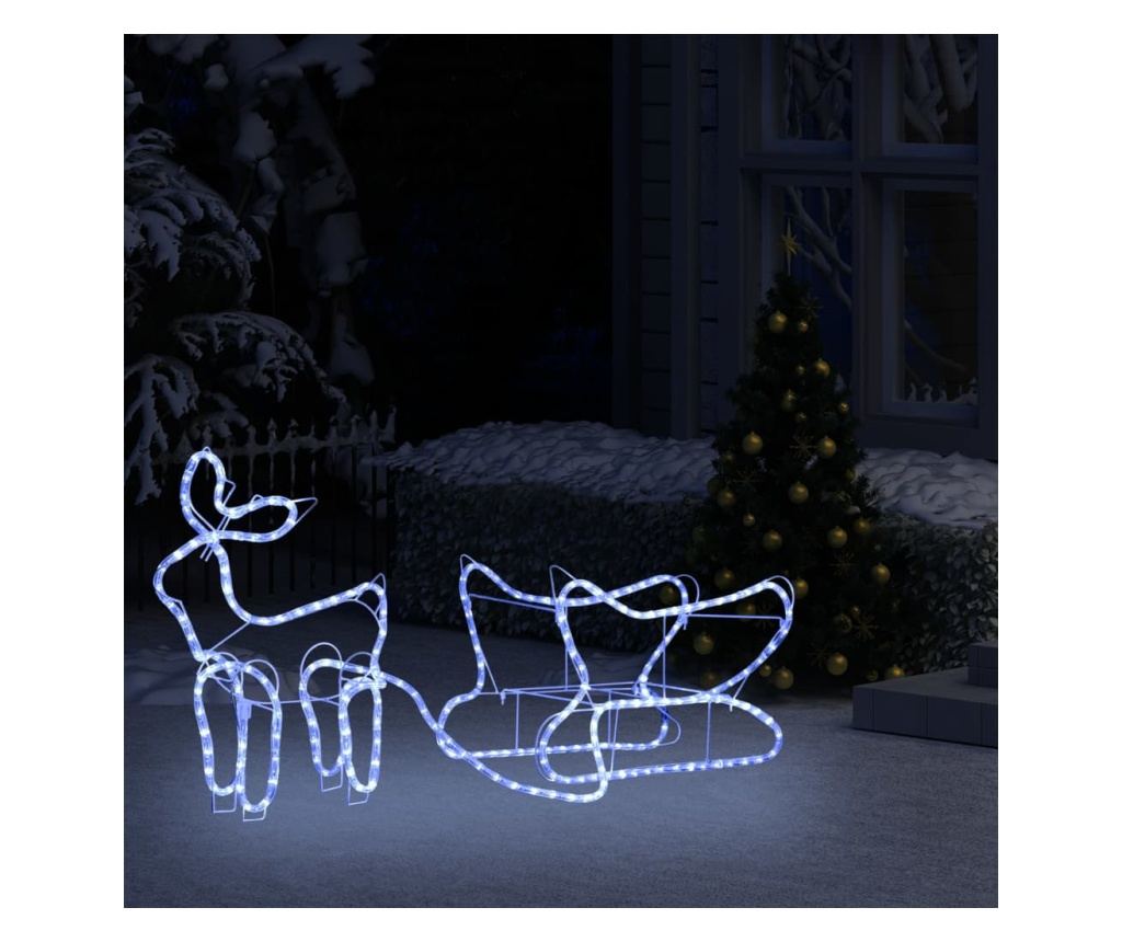 Božićna dekoracija s jelenom i saonicama, 252 LED diode, za vanjsku upotrebu - 3