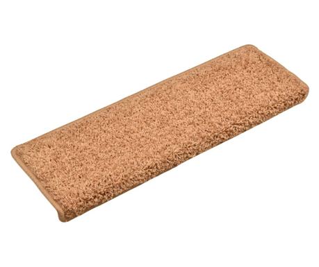 Tepisi za stepenice 15 kom 65x21x4 cm smeđi 
