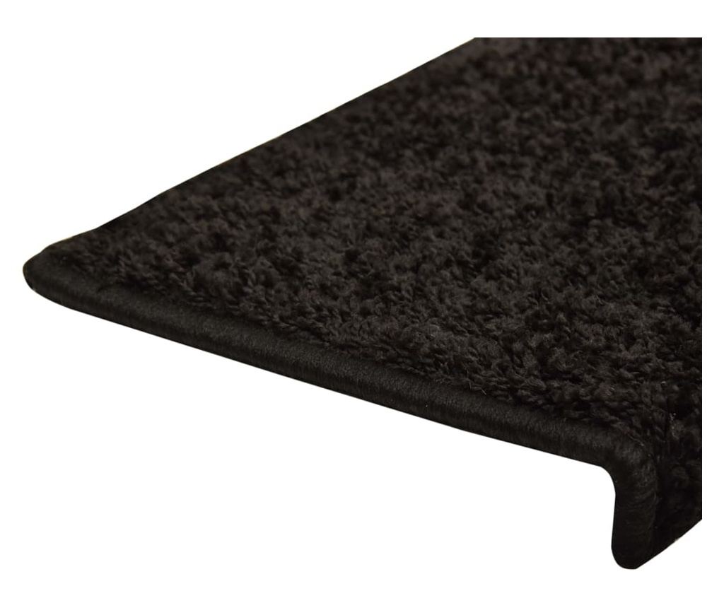 Tepisi za stepenice 15 kom 65x21x4 cm crni - 5