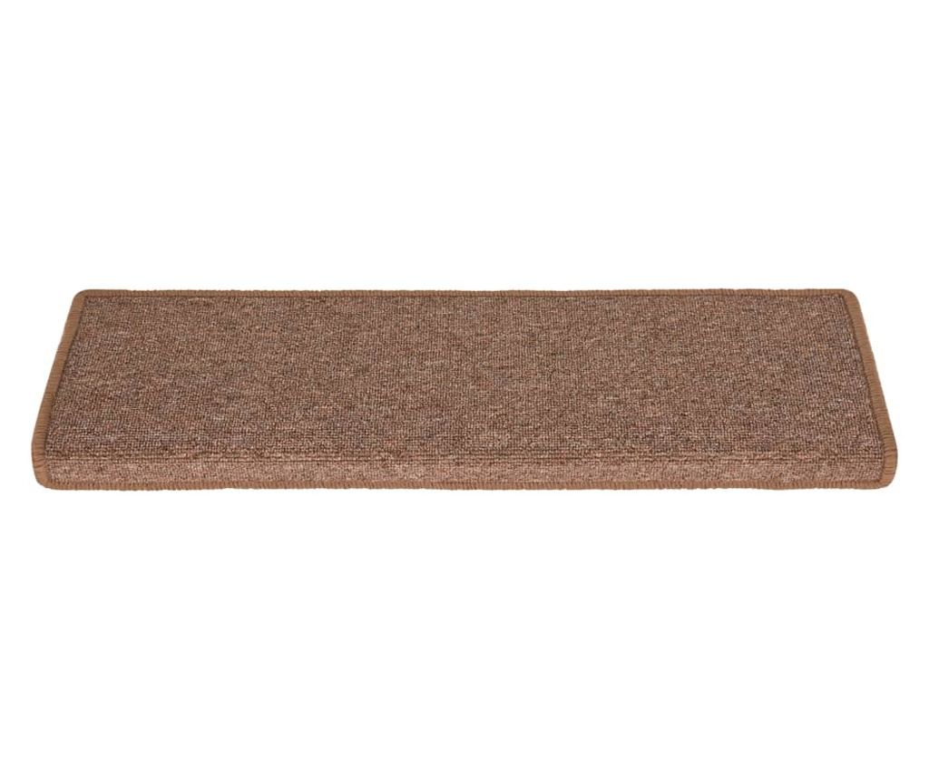 Tepisi za stepenice 15 kom 65x21x4 cm smeđi - 4