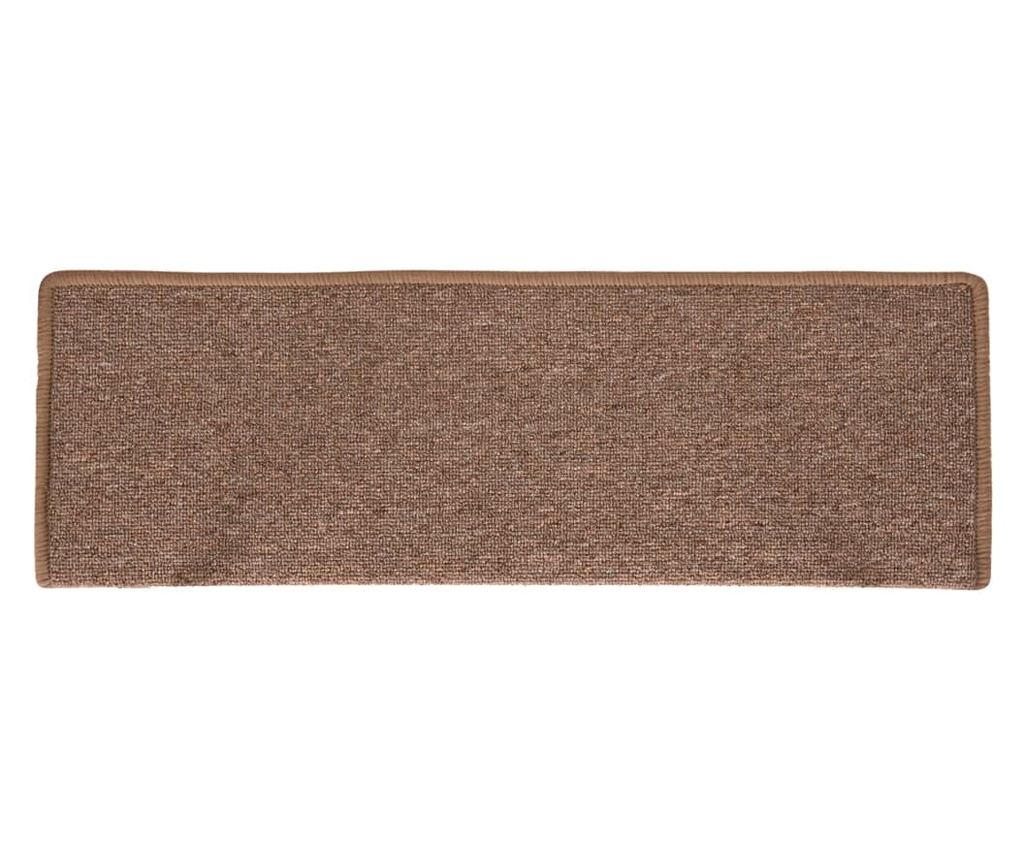 Tepisi za stepenice 15 kom 65x21x4 cm smeđi - 5
