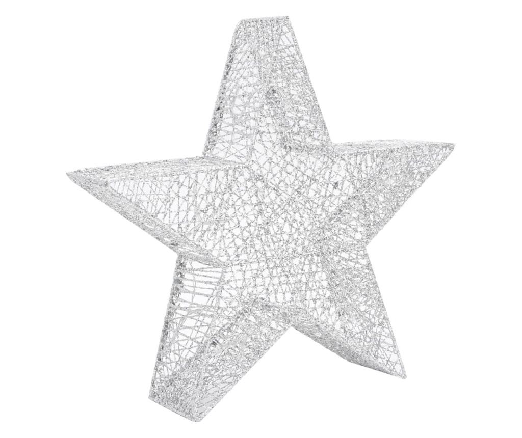 Božićni ukrasi zvijezde 3 kom. Srebrna mreža LED za van/unutra - 7