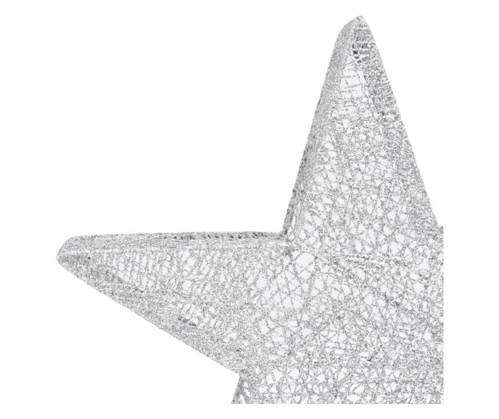 Božićni ukrasi zvijezde 3 kom. Srebrna mreža LED za van/unutra - 8