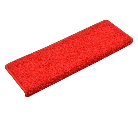 Tepisi za stepenice 15 kom 65x21x4 cm crveni 