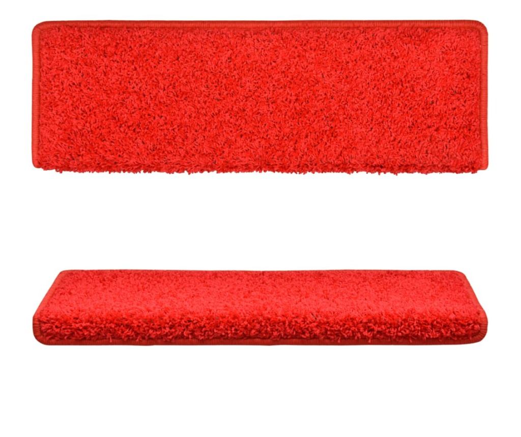 Tepisi za stepenice 15 kom 65x21x4 cm crveni - 5