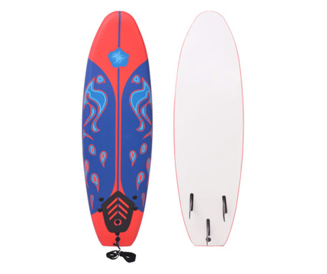 Deska surfingowa, 170 cm, niebiesko-czerwona