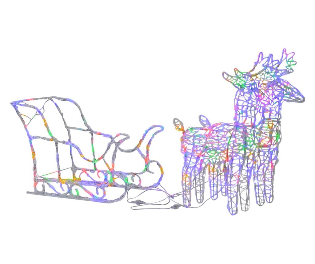 Božićni ukras sobovi i saonice 160 LED svjetala 130 cm akril - 2