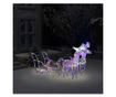 Božićni ukras sobovi i saonice 160 LED svjetala 130 cm akril thumbnail 1