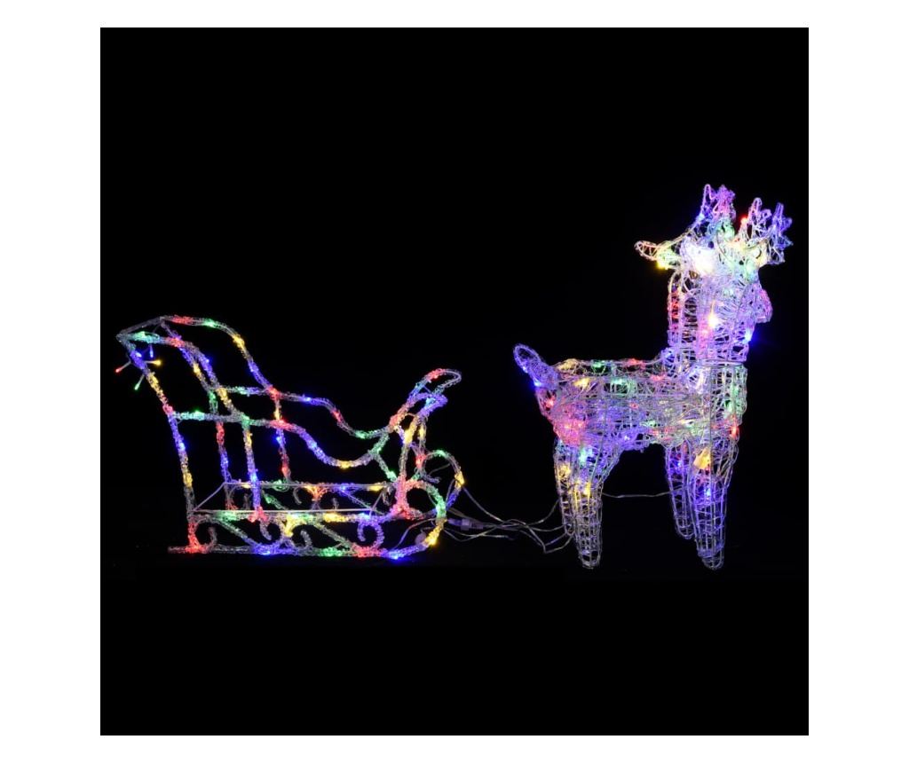 Božićni ukras sobovi i saonice 160 LED svjetala 130 cm akril - 4