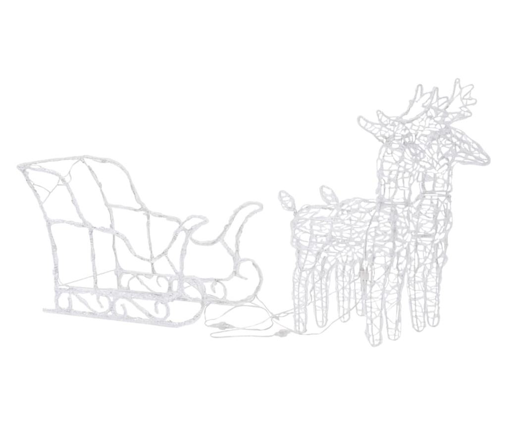 Božićni ukras sobovi i saonice 160 LED svjetala 130 cm akril - 5