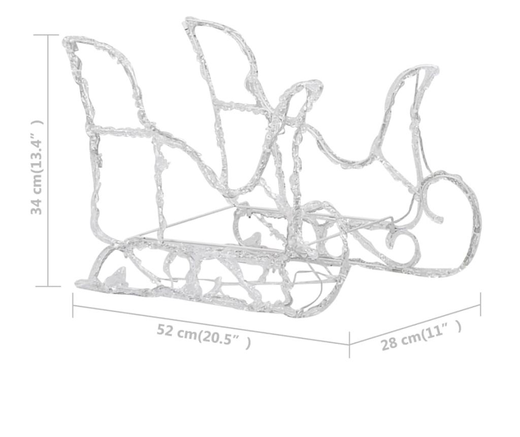 Božićni ukras sobovi i saonice 160 LED svjetala 130 cm akril - 9