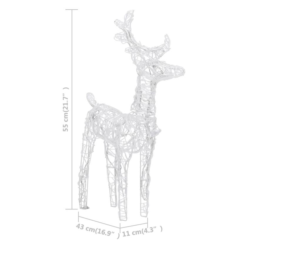 Božićni ukras sobovi i saonice 160 LED svjetala 130 cm akril - 10