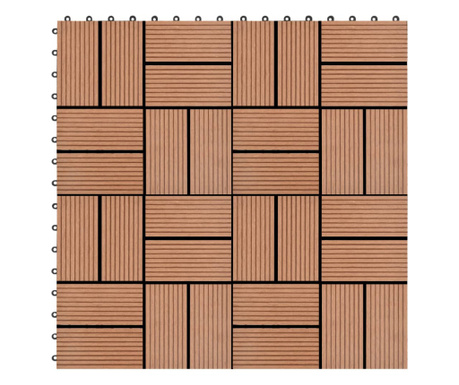 22 ks terasové dlaždice 30 x 30 cm 2 m² WPC hnědé