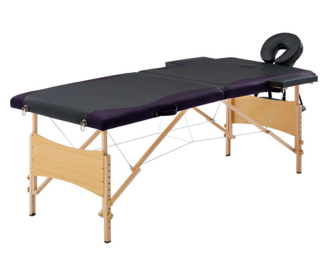 Zložljiva masažna miza 2 coni les črna
