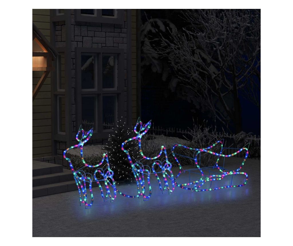 Božićna dekoracija s jelenom i saonicama, 576 LED dioda, za vanjsku upotrebu - 3