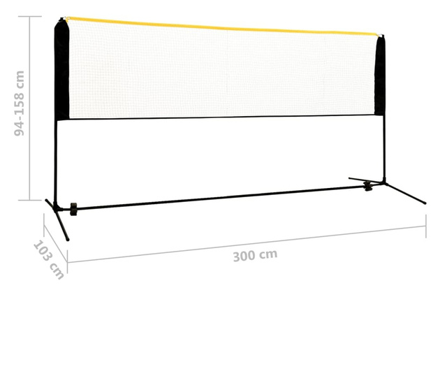 Siatka do badmintona, regulowana, 300x103x94-158 cm, metalowa