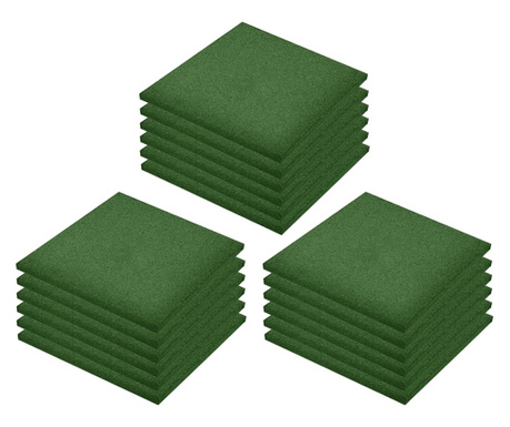 Gumowe płyty, 18 szt., 50 x 50 x 3 cm, zielone