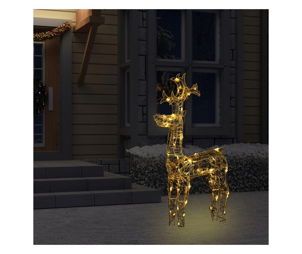 Božićni ukras s jelenom, 90 LED dioda, 60x16x100 cm, akril - 3