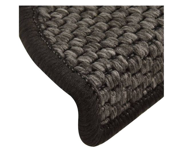 Koberce na schody samolepicí 15 ks antracit 56x20cm vzhled sisal