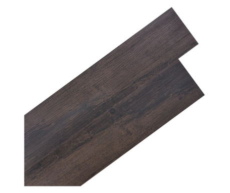 Самозалепващи подови дъски, PVC, 2,51 м², 2 мм, тъмнокафяви