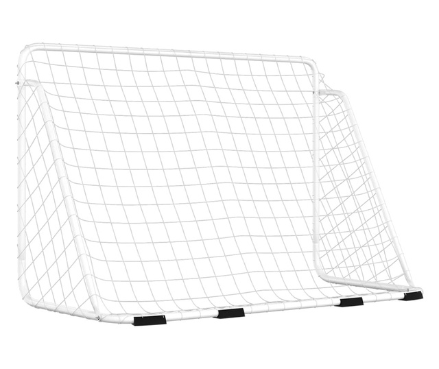 fehér acél focikapu hálóval 180 x 90 x 120 cm