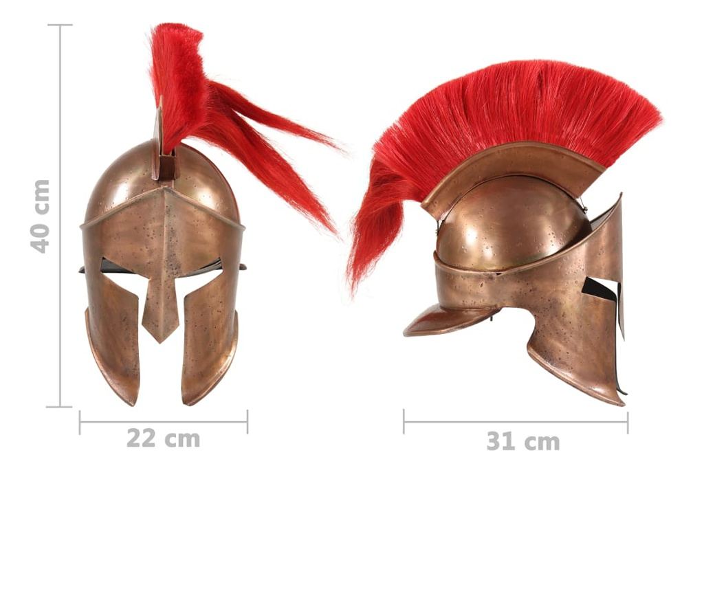Grška bojevniška čelada starinska kopija LARP bakreno jeklo - 9