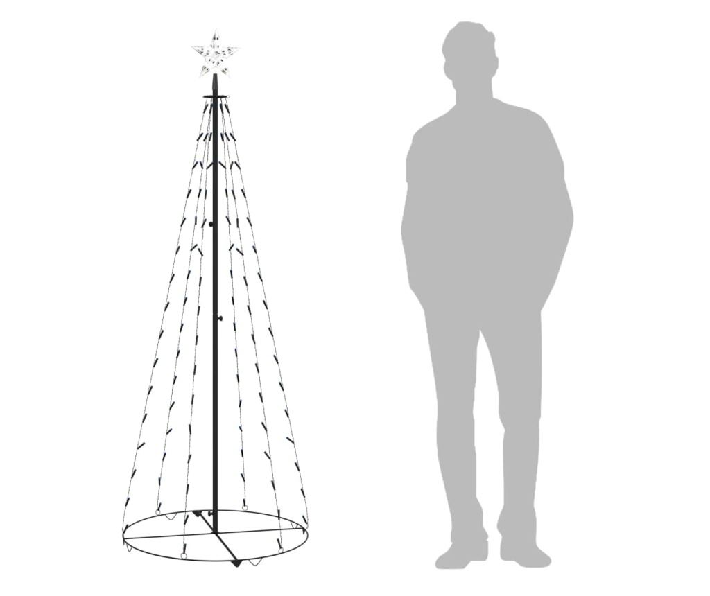 Božićni ukras za stablo, konusni, 100 LED svjetala, plavi, 70x180 cm - 4