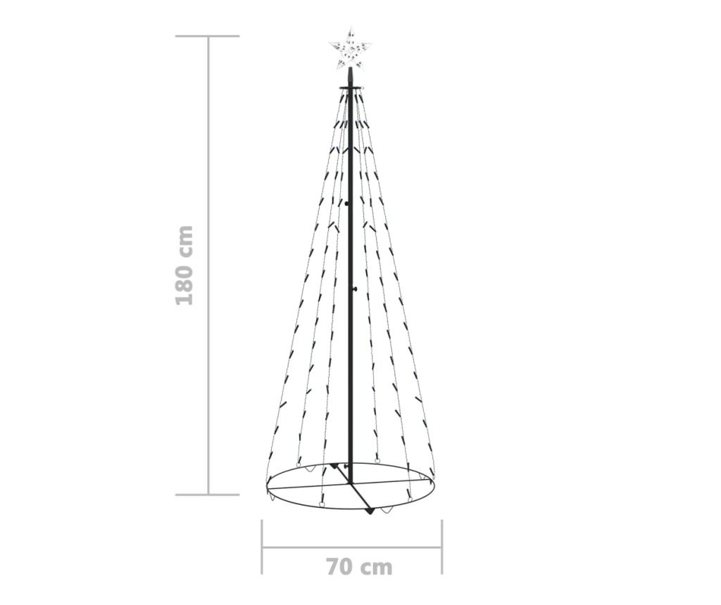 Božićni ukras za stablo, konusni, 100 LED svjetala, plavi, 70x180 cm - 8