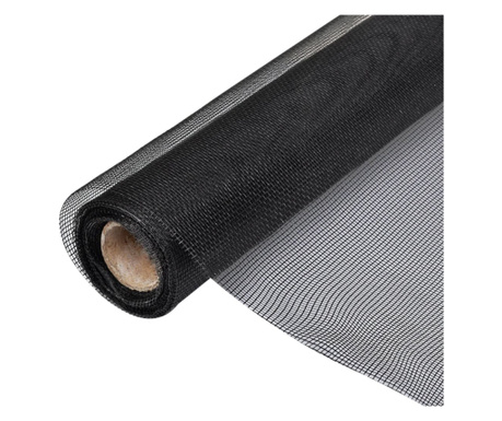 Plasa de sarma, negru, 100 x 1000 cm, fibra de sticla