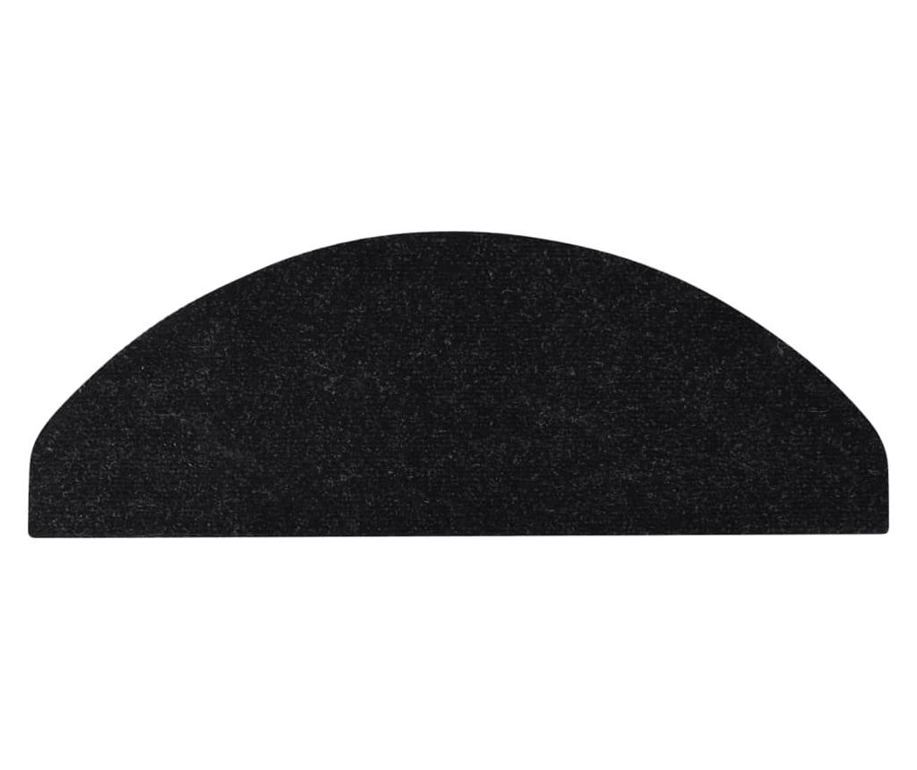 Covorașe scări autoadezive, 15 buc.,negru, 65x26 cm - 4