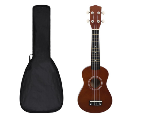 Set dječjeg ukulelea Soprano s torbom boja tamnog drva 21 "