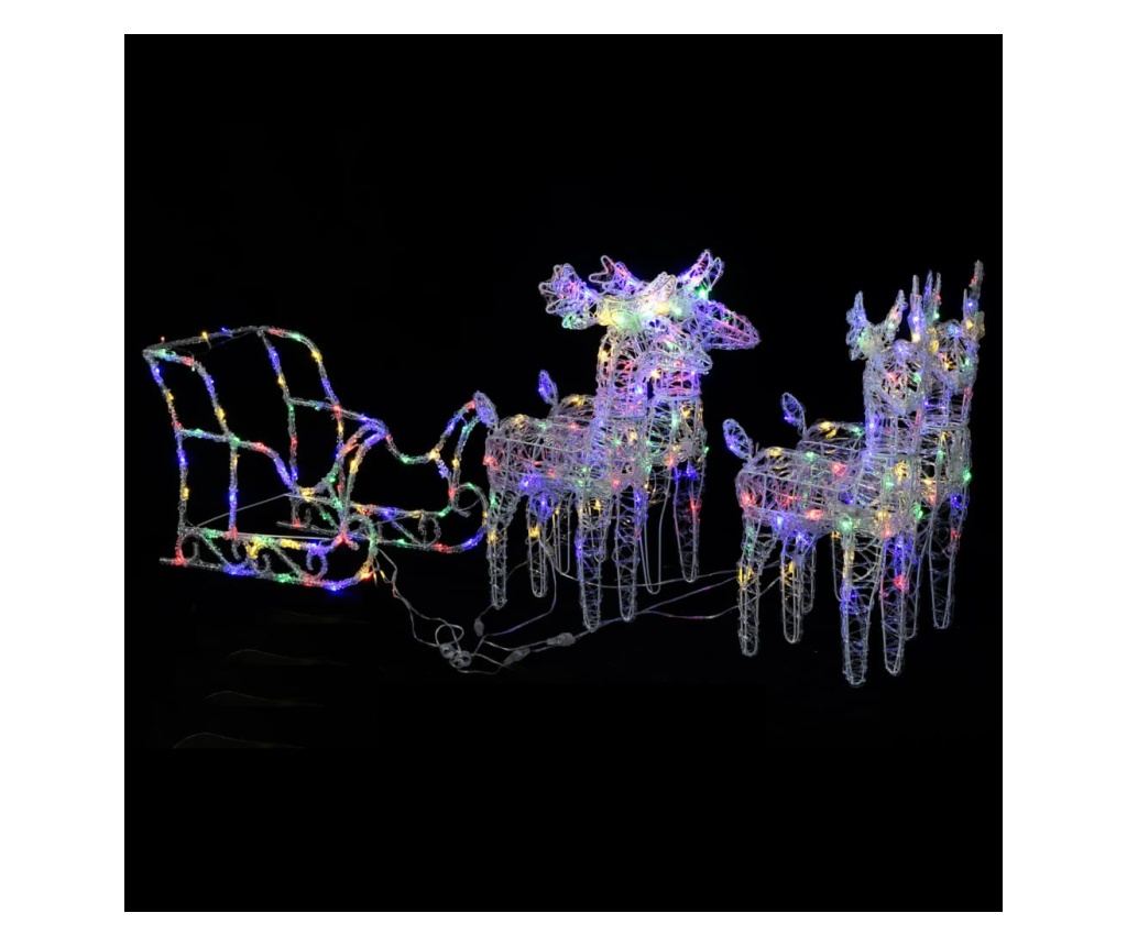 Božićni ukras s jelenima i saonicama, 280x28x55, akril - 2