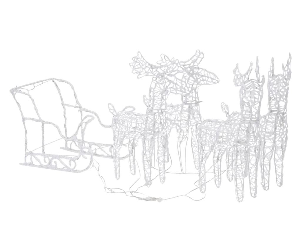 Božićni ukras s jelenima i saonicama, 280x28x55, akril - 5