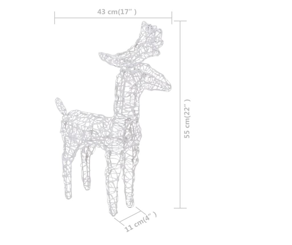 Božićni ukras s jelenima i saonicama, 280x28x55, akril - 9