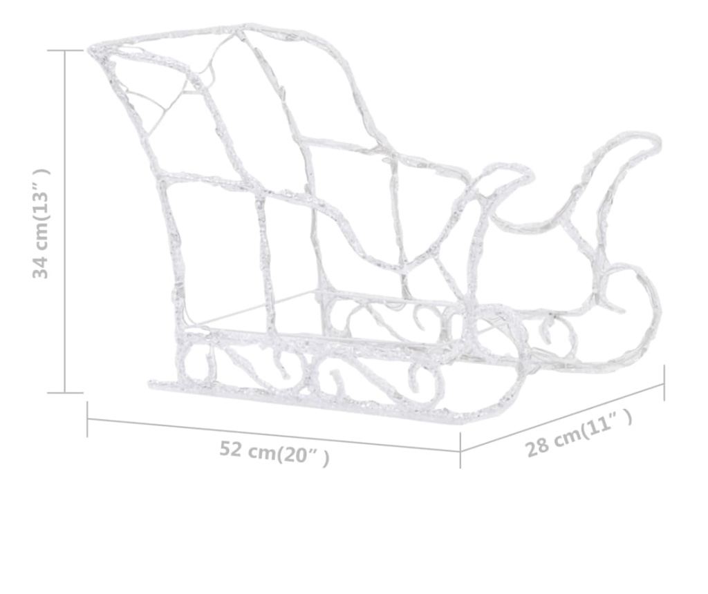 Božićni ukras s jelenima i saonicama, 280x28x55, akril - 10
