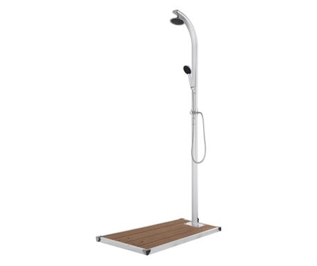 Vrtni tuš sa smeđom bazom 220 cm aluminijski 
