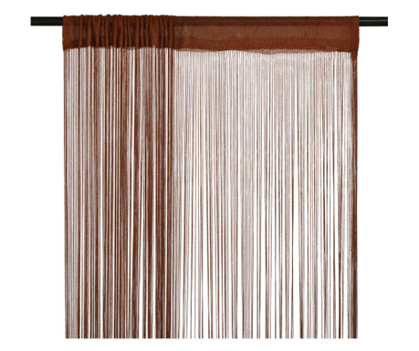 Zavese iz nitk 2 kosa 100x250 cm rjave barve