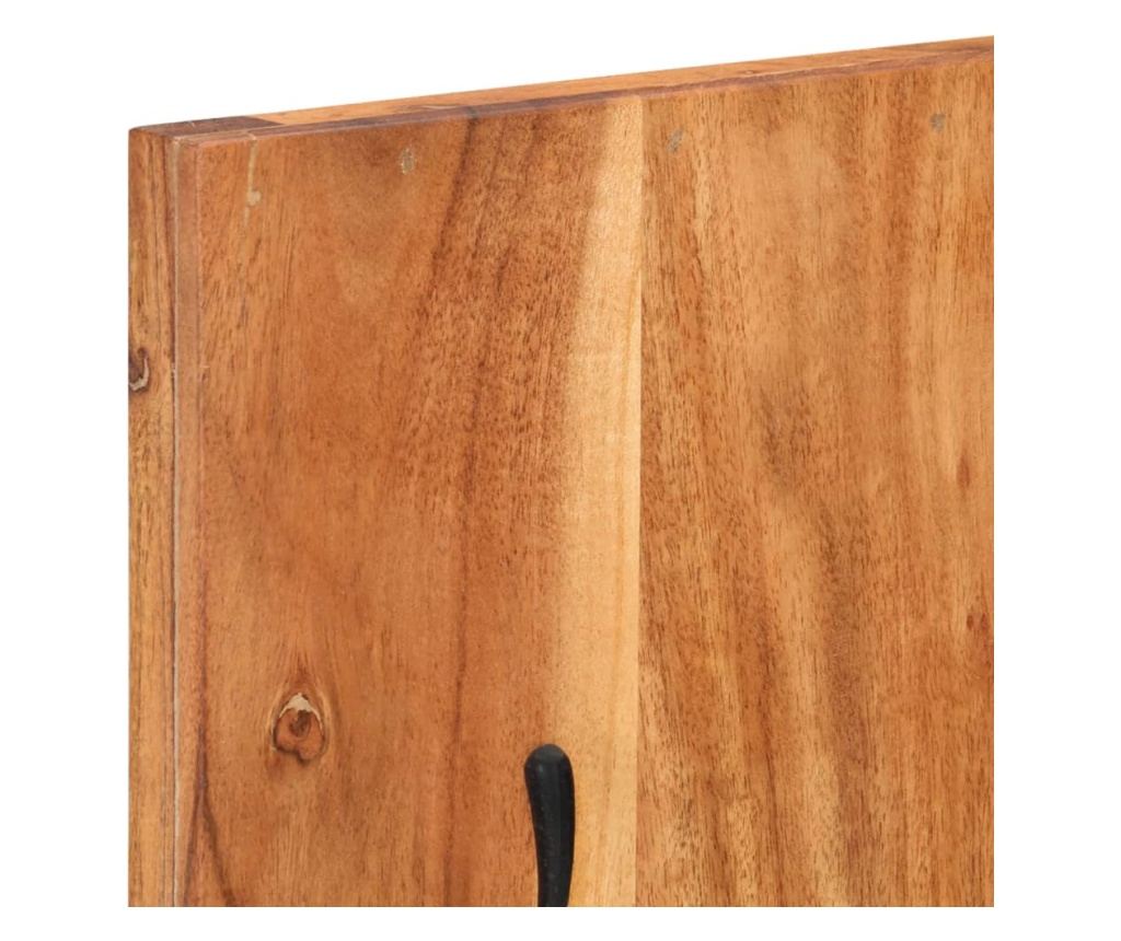 Zidna vješalica za kapute, set od 2 kom. 36x3x110 cm, masivno drvo akacije - 5