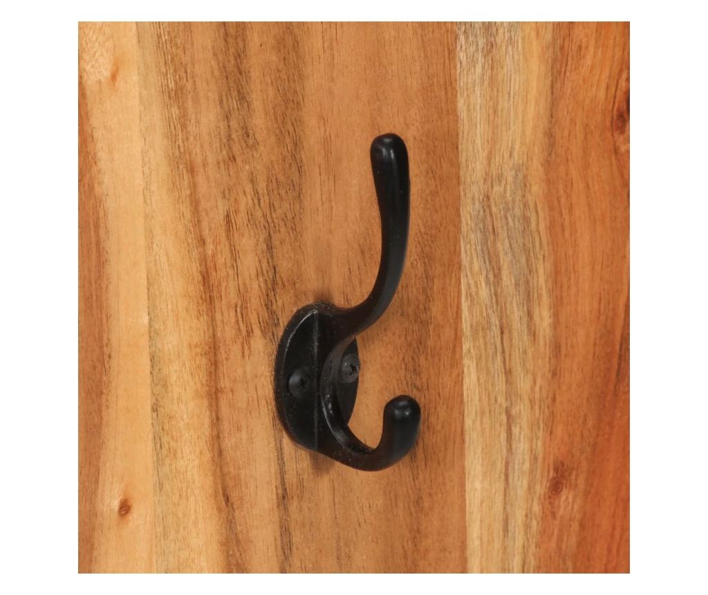 Zidna vješalica za kapute, set od 2 kom. 36x3x110 cm, masivno drvo akacije - 6