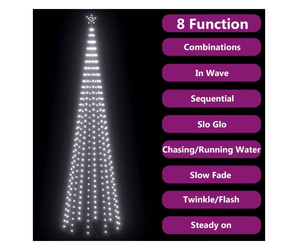 Ukras za božićno drvce konusni 752 LED bijelo hladno 160x500 cm - 3